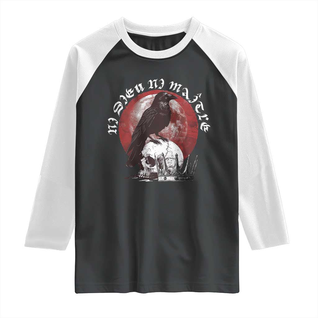 Ni Dieu Ni Matre No God No Masters Raglan Shirt Raven Skull