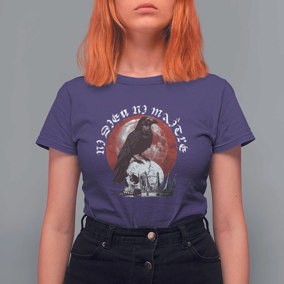 Ni Dieu Ni Matre No God No Masters T Shirt For Women Raven Skull