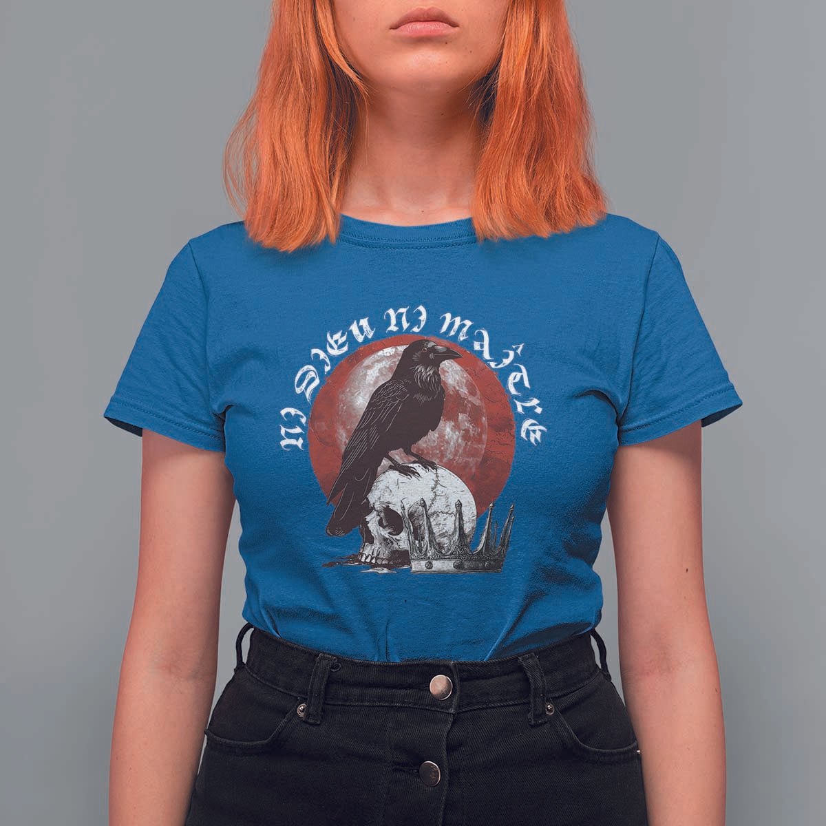 Ni Dieu Ni Matre No God No Masters T Shirt For Women Raven Skull