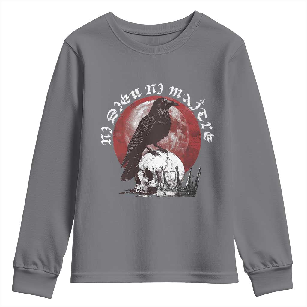Ni Dieu Ni Matre No God No Masters Youth Sweatshirt Raven Skull