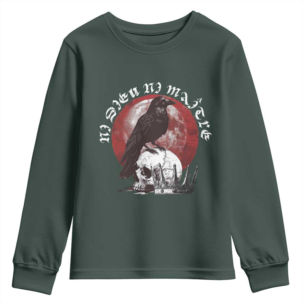 Ni Dieu Ni Matre No God No Masters Youth Sweatshirt Raven Skull