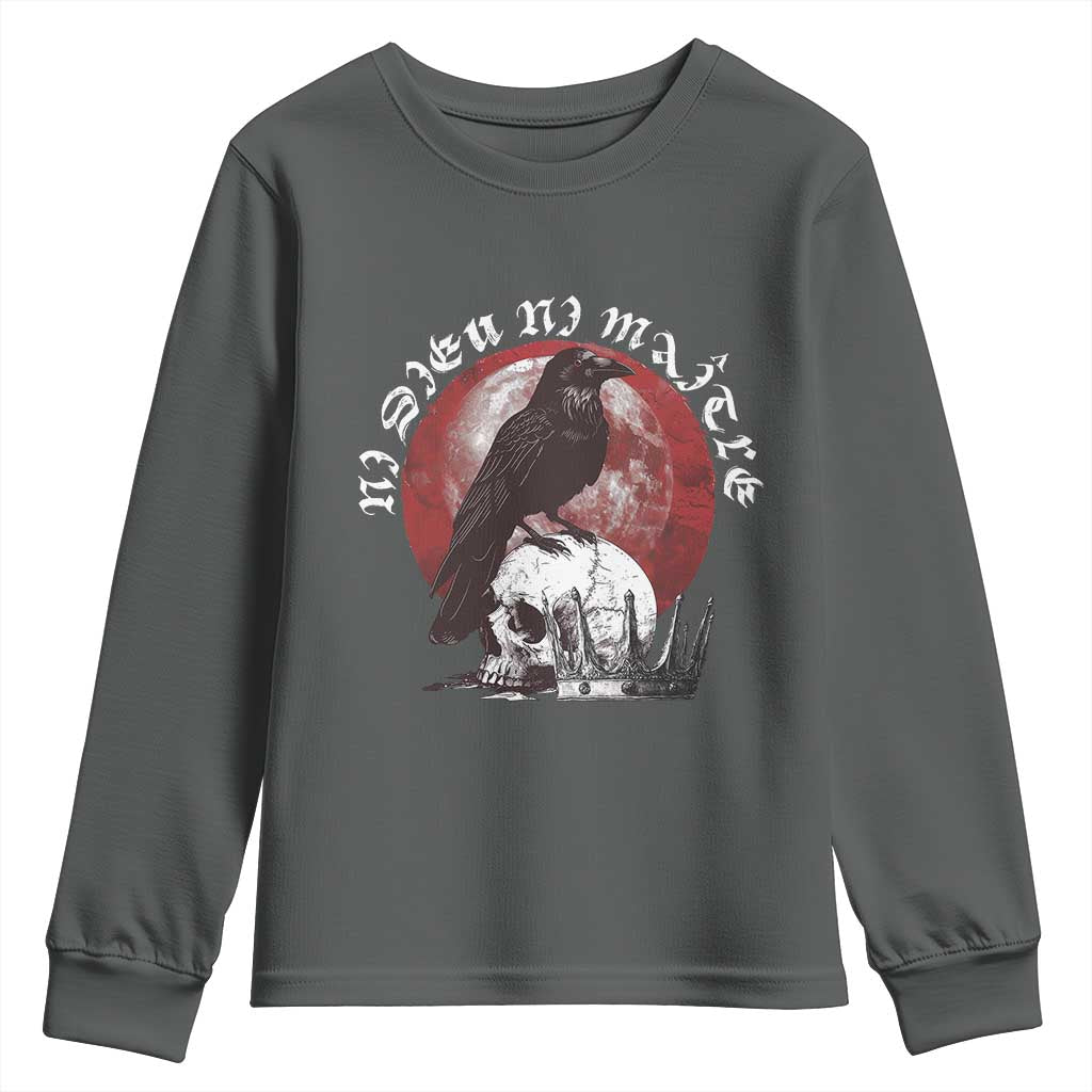 Ni Dieu Ni Matre No God No Masters Youth Sweatshirt Raven Skull