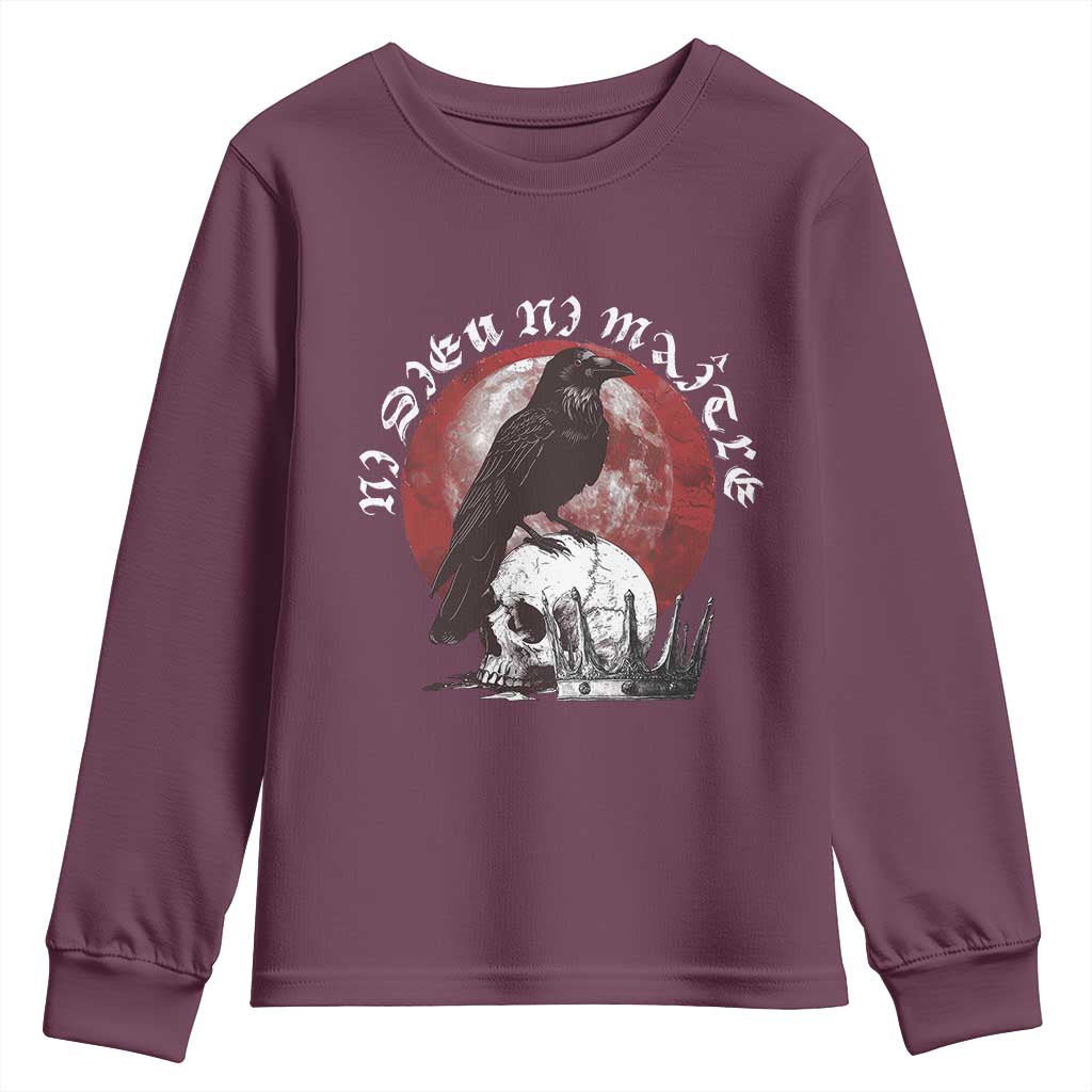 Ni Dieu Ni Matre No God No Masters Youth Sweatshirt Raven Skull