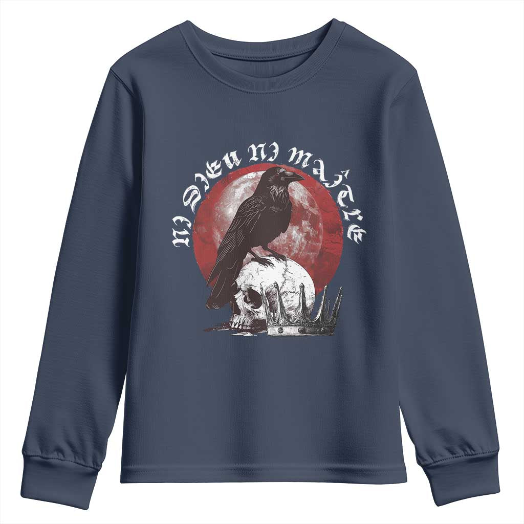 Ni Dieu Ni Matre No God No Masters Youth Sweatshirt Raven Skull