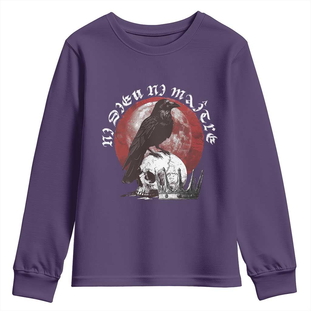 Ni Dieu Ni Matre No God No Masters Youth Sweatshirt Raven Skull
