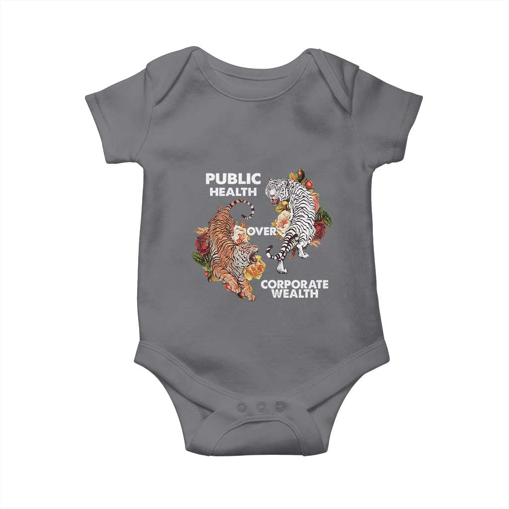 Public Health Over Corporate Wealth Baby Onesie Social Justice Tiger