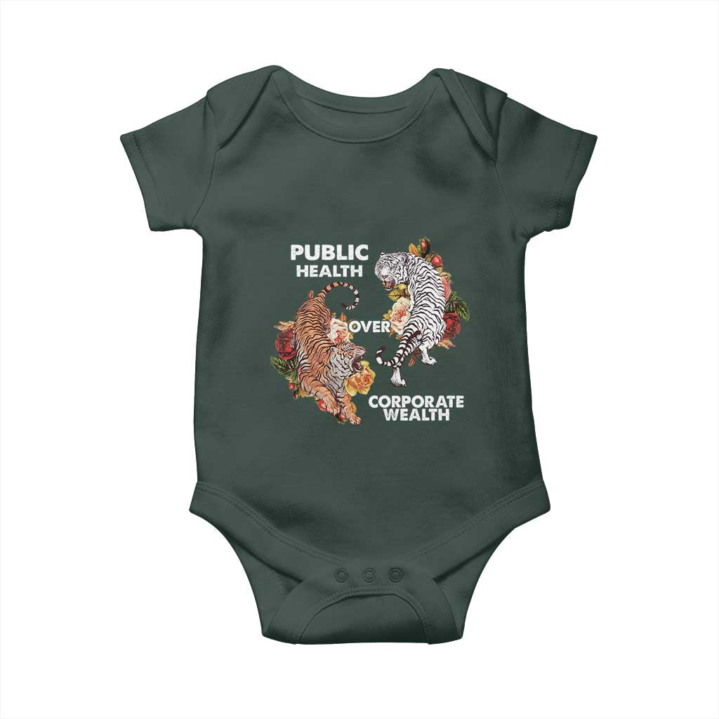 Public Health Over Corporate Wealth Baby Onesie Social Justice Tiger