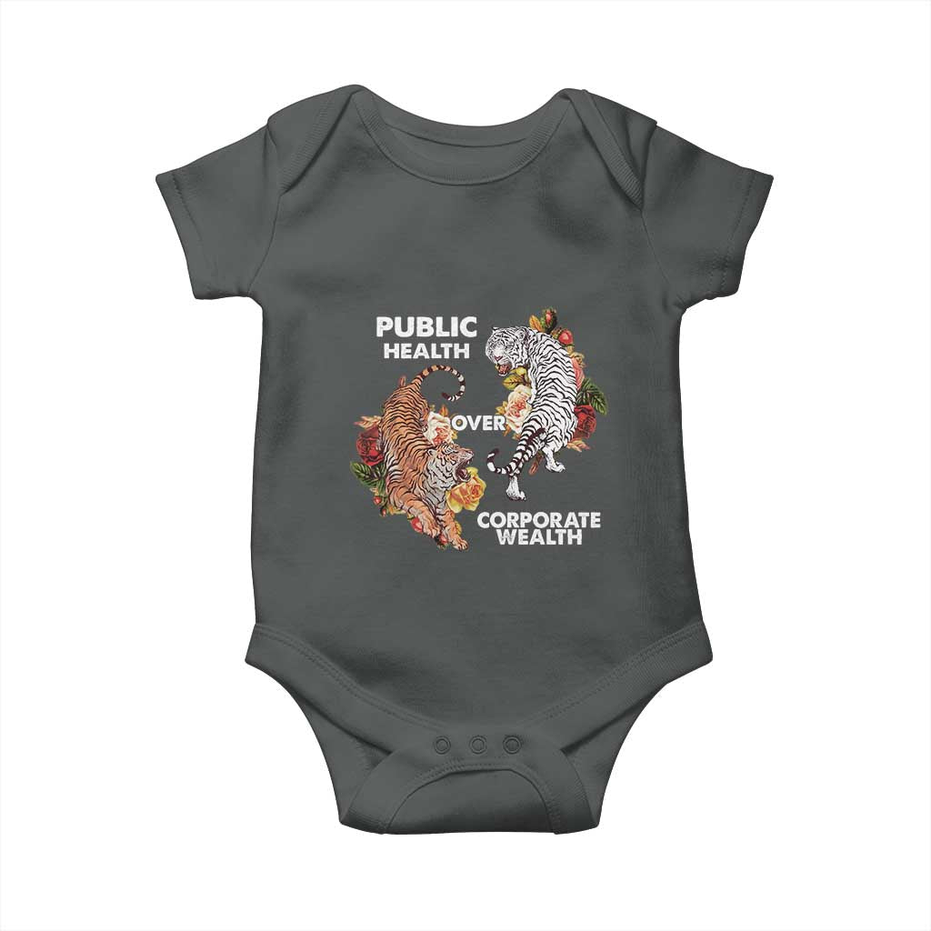 Public Health Over Corporate Wealth Baby Onesie Social Justice Tiger