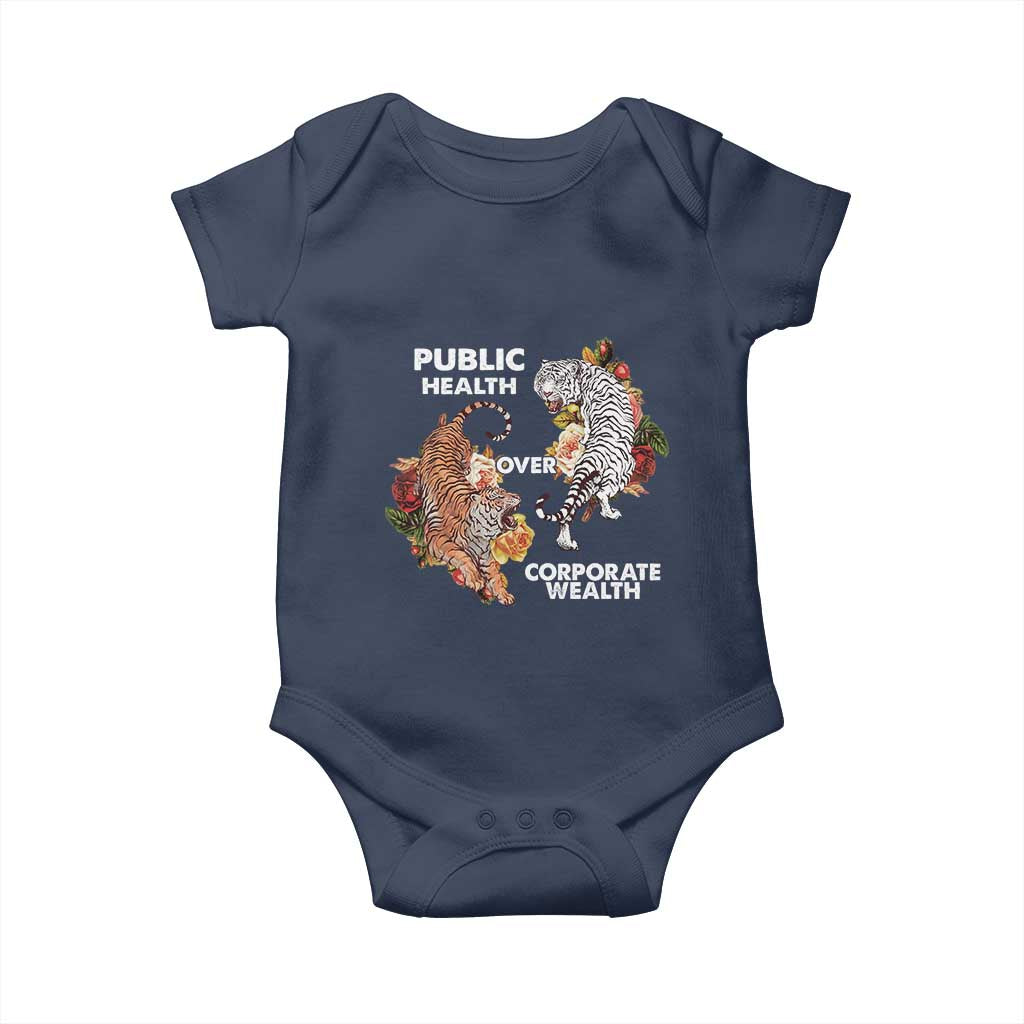 Public Health Over Corporate Wealth Baby Onesie Social Justice Tiger