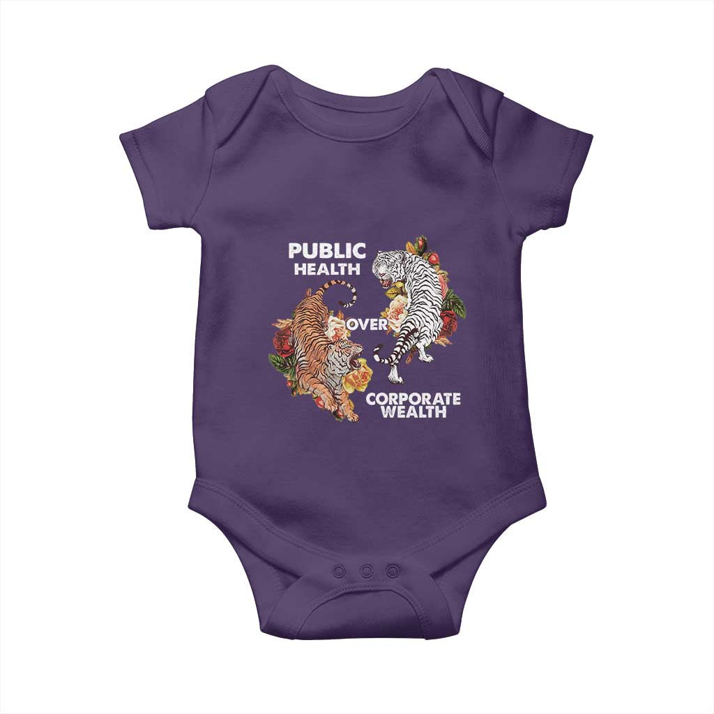 Public Health Over Corporate Wealth Baby Onesie Social Justice Tiger