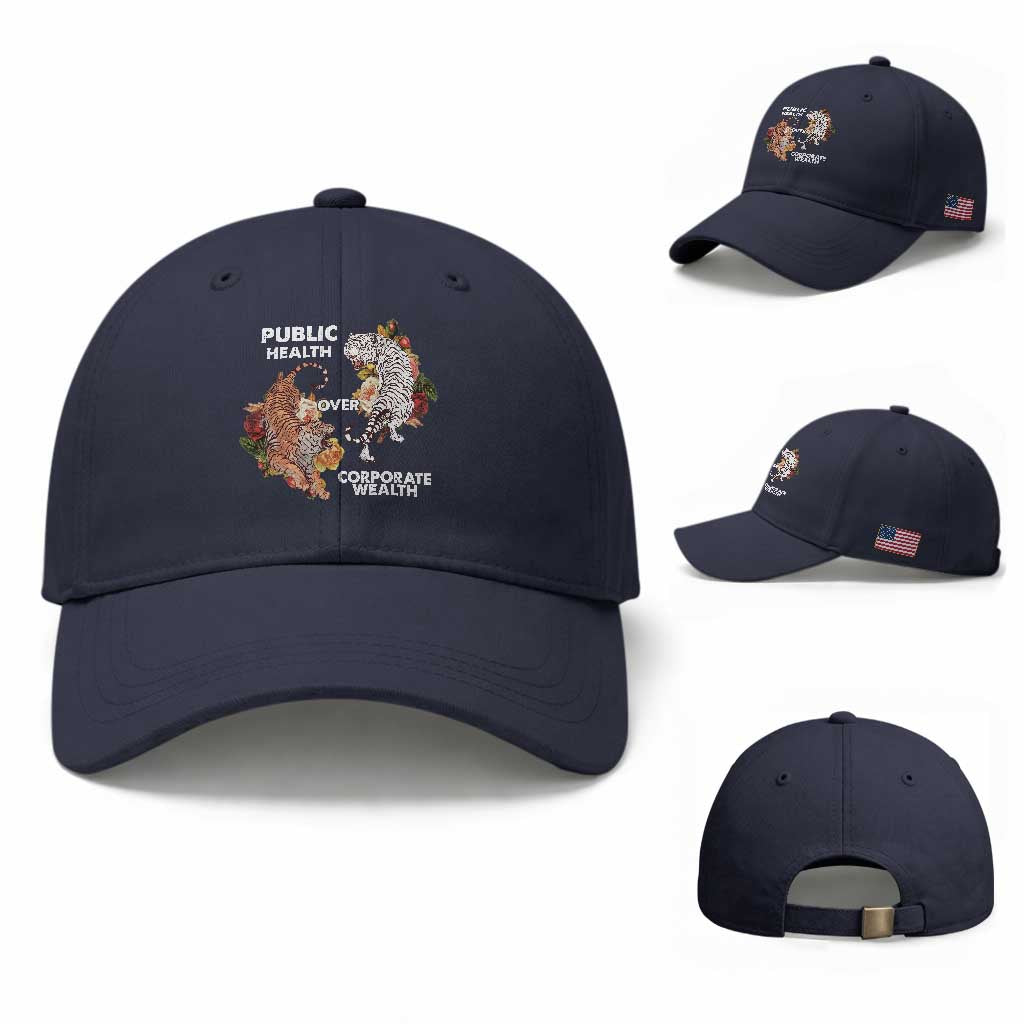 Public Health Over Corporate Wealth Baseball Cap Social Justice Tiger