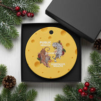 Public Health Over Corporate Wealth Ceramic Ornament Social Justice Tiger - Wonder Print Shop