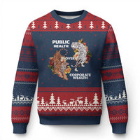 Public Health Over Corporate Wealth Ugly Christmas Sweater Social Justice Tiger - Wonder Print Shop