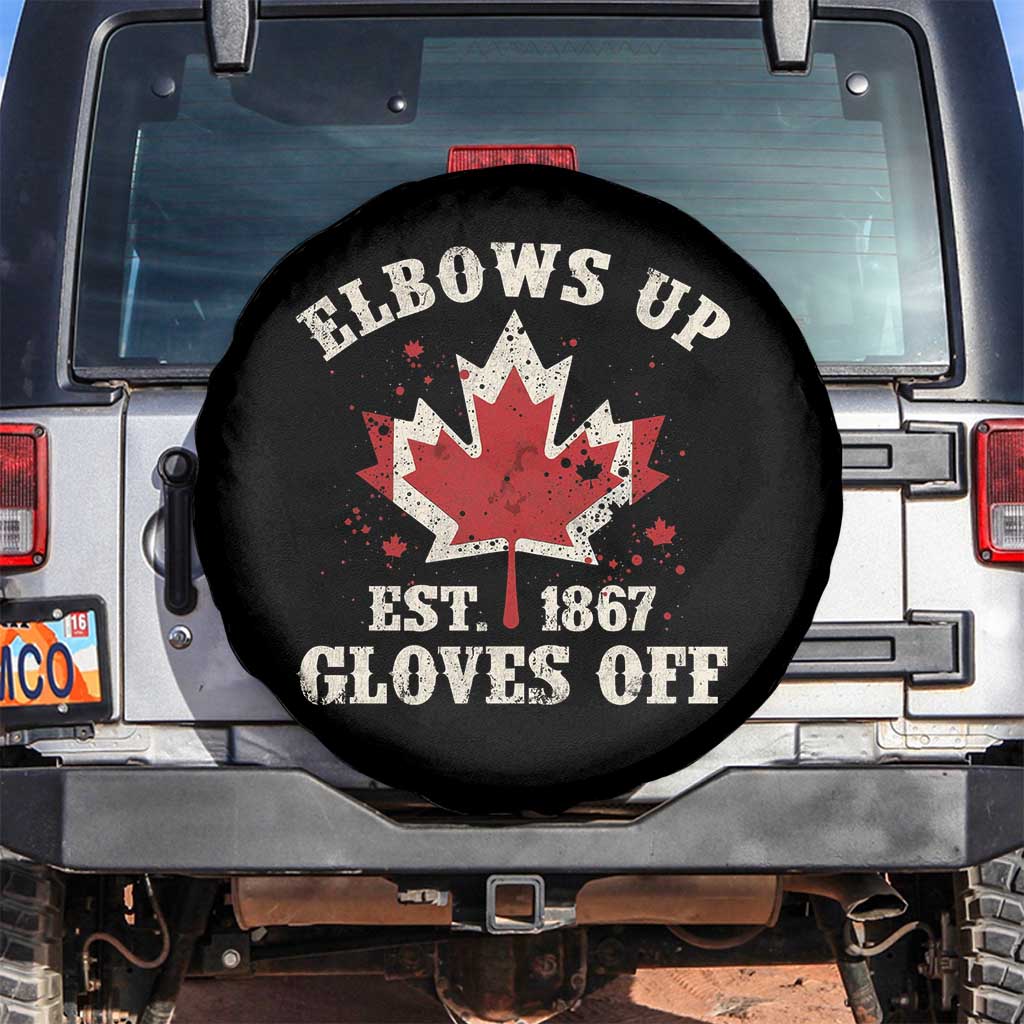 Elbows Up Canada EST 1867 Spare Tire Cover Proud Canadian Maple Leaf