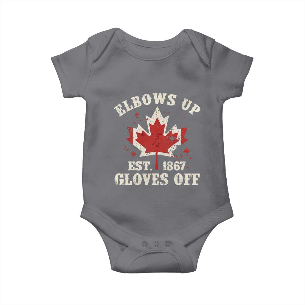 Elbows Up Canada EST 1867 Baby Onesie Proud Canadian Maple Leaf