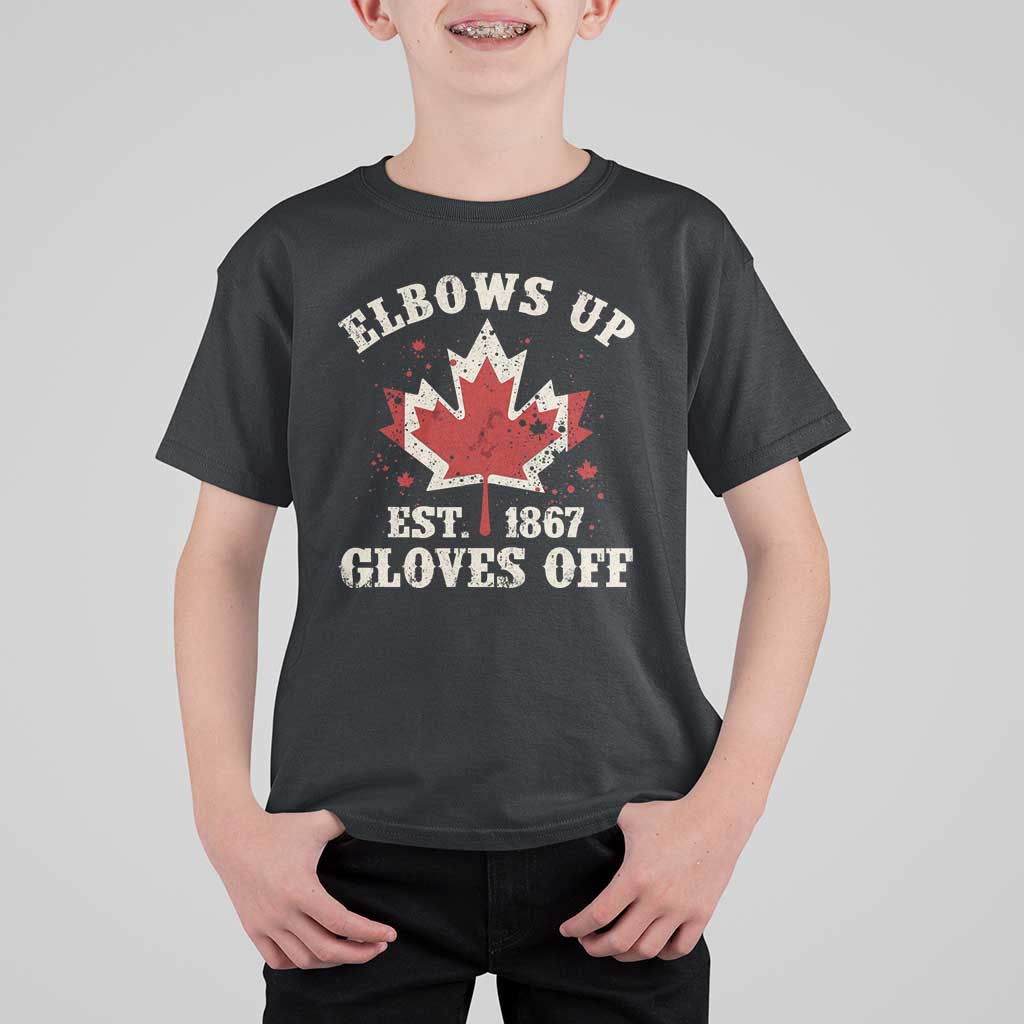 Elbows Up Canada EST 1867 T Shirt For Kid Proud Canadian Maple Leaf