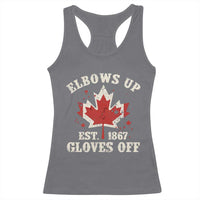 Elbows Up Canada EST 1867 Racerback Tank Top Proud Canadian Maple Leaf