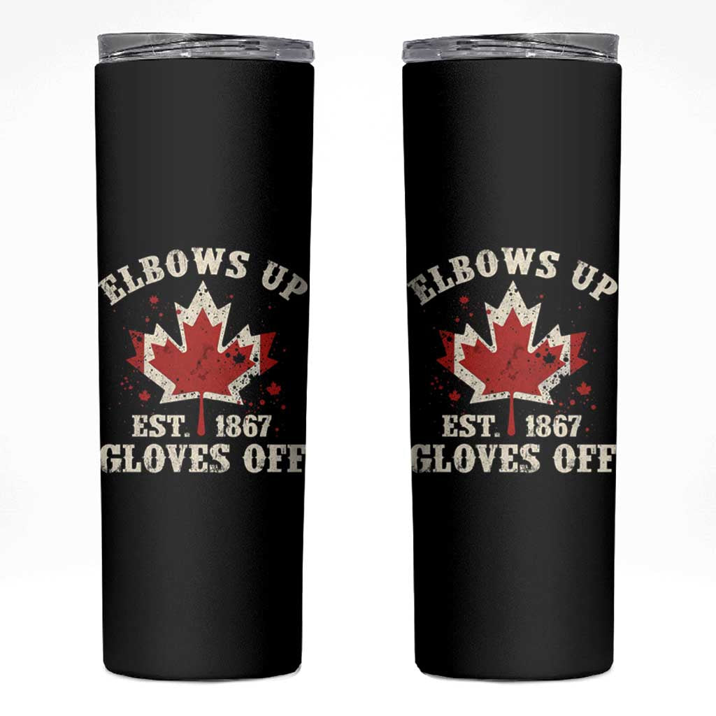 Elbows Up Canada EST 1867 Skinny Tumbler Proud Canadian Maple Leaf