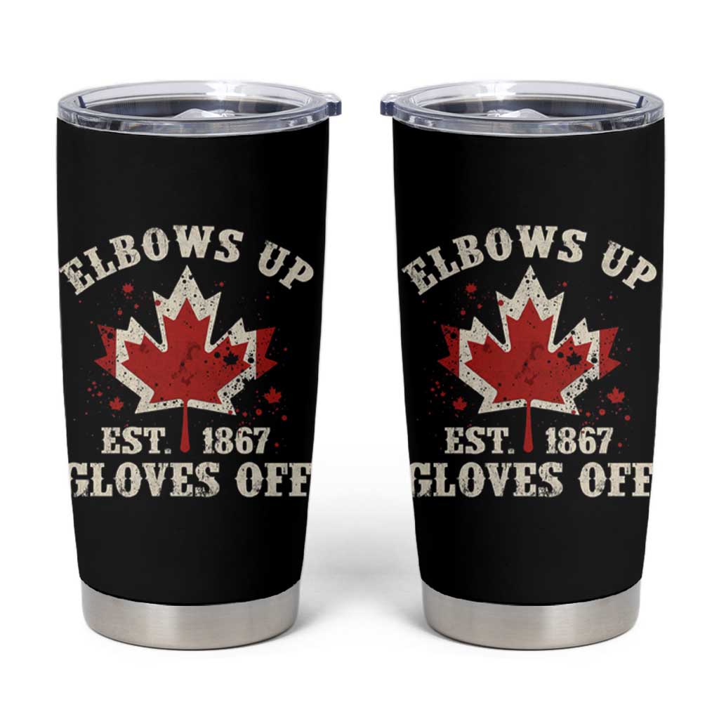 Elbows Up Canada EST 1867 Tumbler Cup Proud Canadian Maple Leaf
