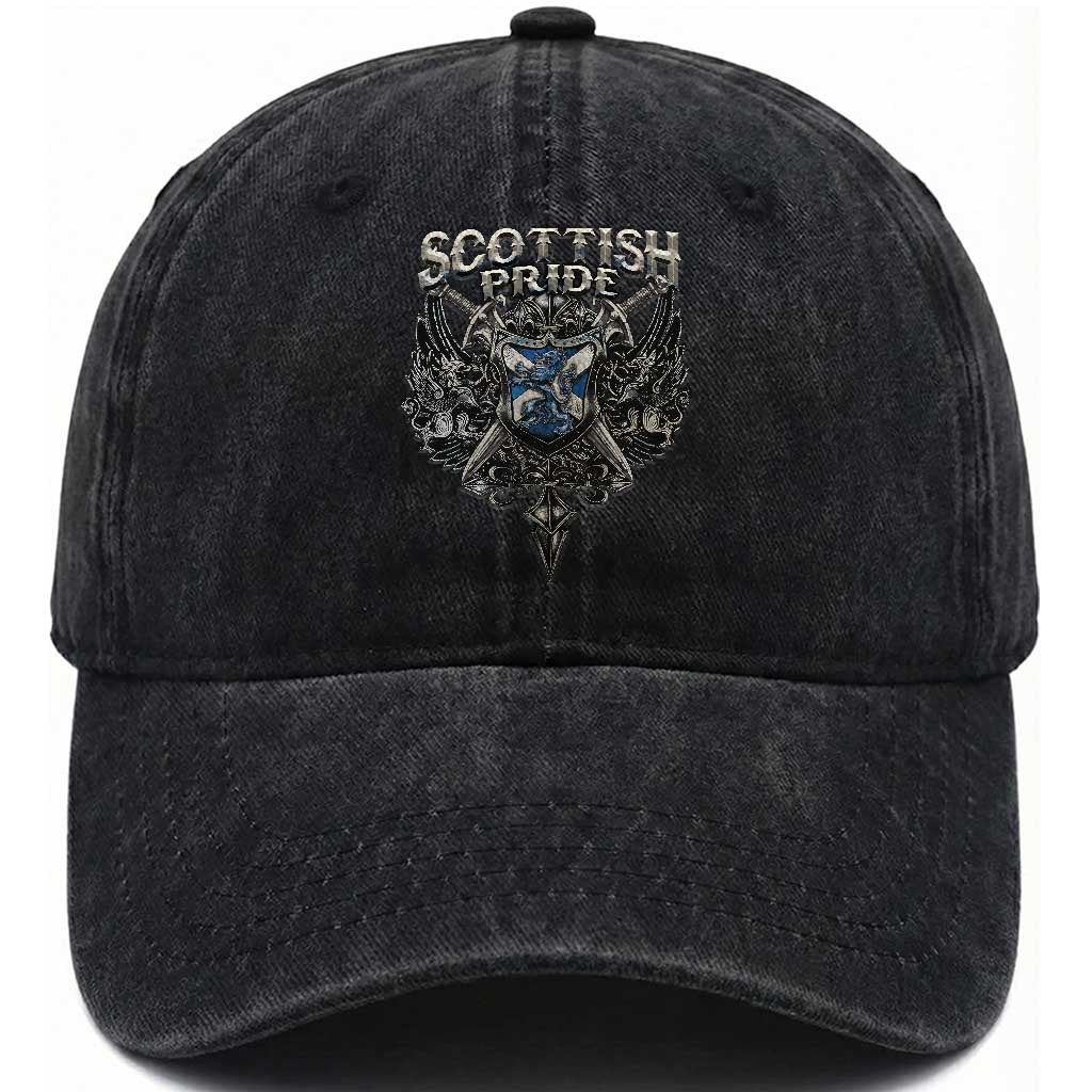 Scottish Pride Celtic Scotland Lion Rampant Washed Cotton Baseball Cap