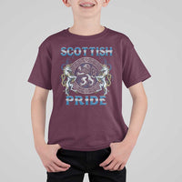 Scottish Pride T Shirt For Kid Lion Rampant Unicorns Scottish Flag