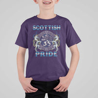Scottish Pride T Shirt For Kid Lion Rampant Unicorns Scottish Flag