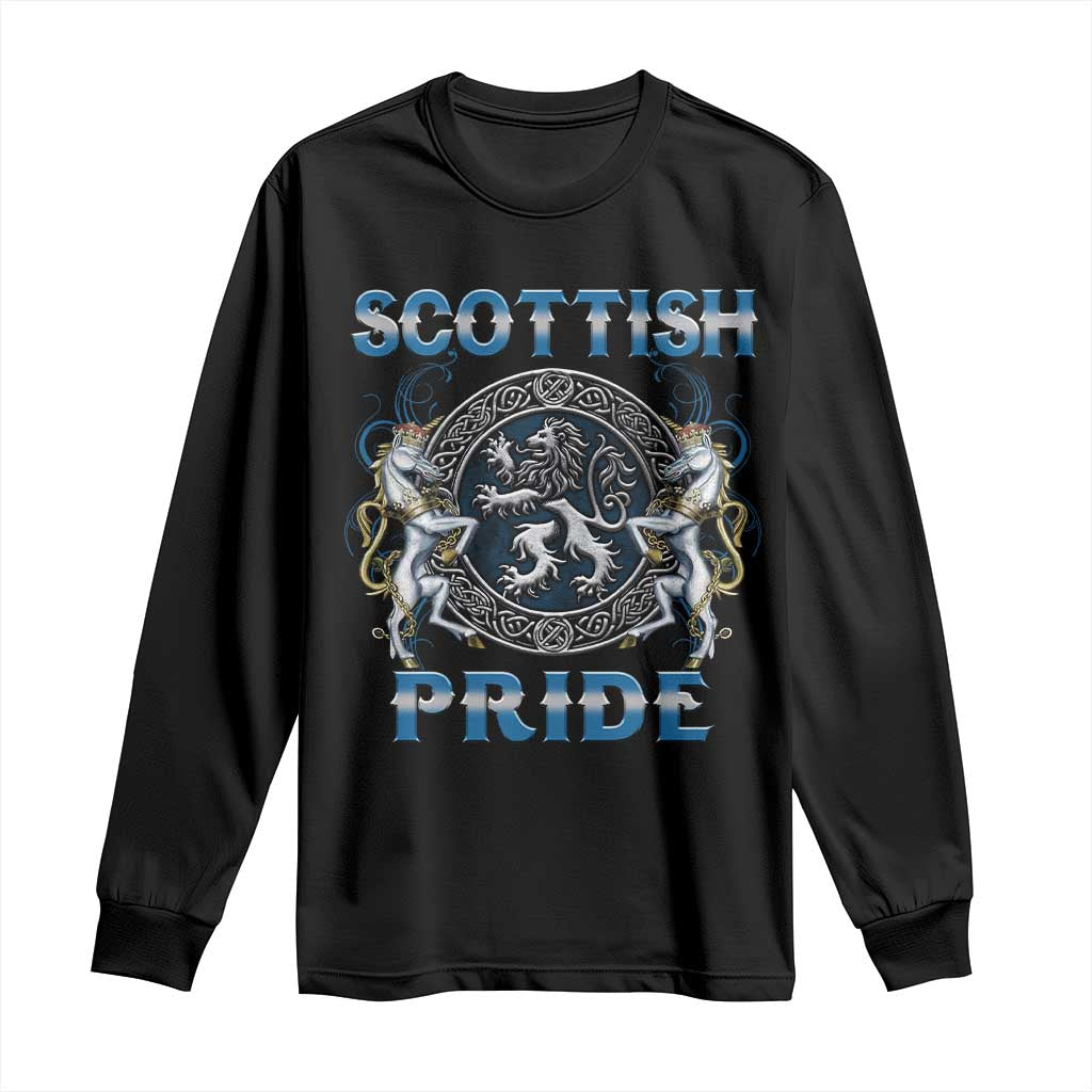 Scottish Pride Long Sleeve Shirt Lion Rampant Unicorns Scottish Flag