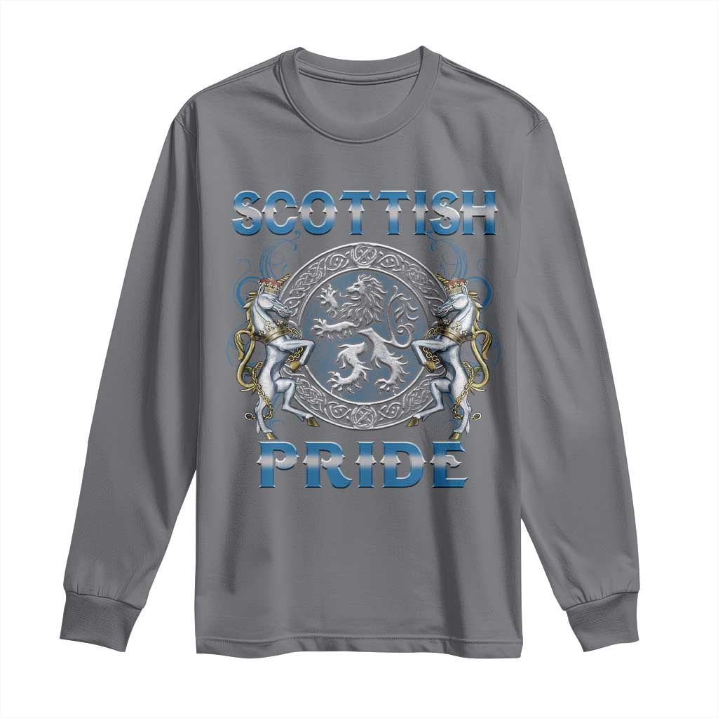 Scottish Pride Long Sleeve Shirt Lion Rampant Unicorns Scottish Flag