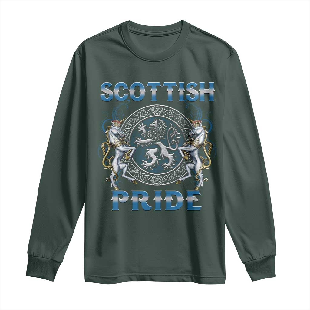 Scottish Pride Long Sleeve Shirt Lion Rampant Unicorns Scottish Flag