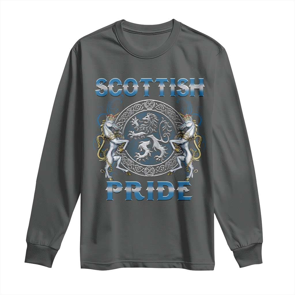 Scottish Pride Long Sleeve Shirt Lion Rampant Unicorns Scottish Flag