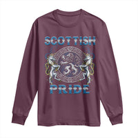 Scottish Pride Long Sleeve Shirt Lion Rampant Unicorns Scottish Flag
