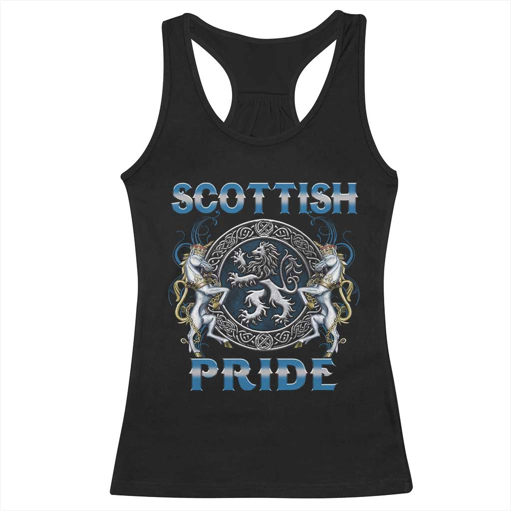 Scottish Pride Racerback Tank Top Lion Rampant Unicorns Scottish Flag