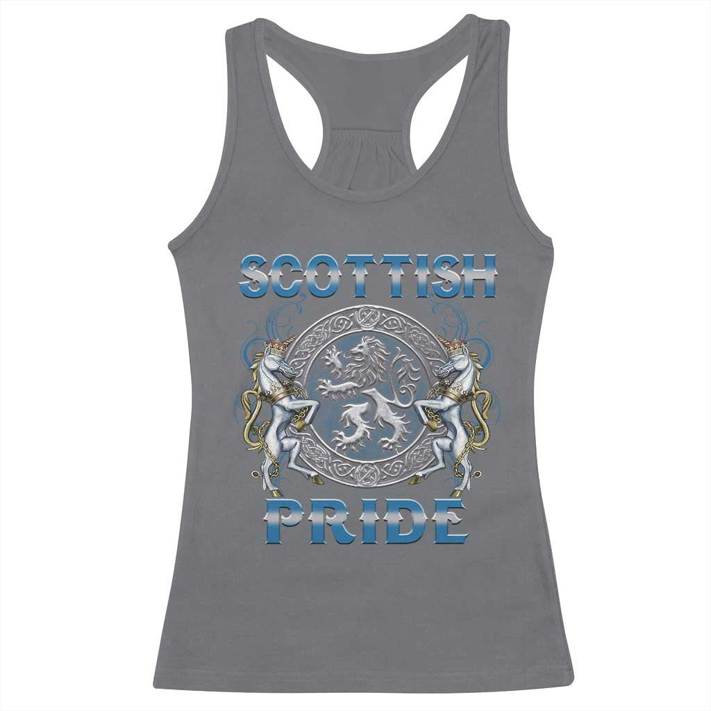 Scottish Pride Racerback Tank Top Lion Rampant Unicorns Scottish Flag