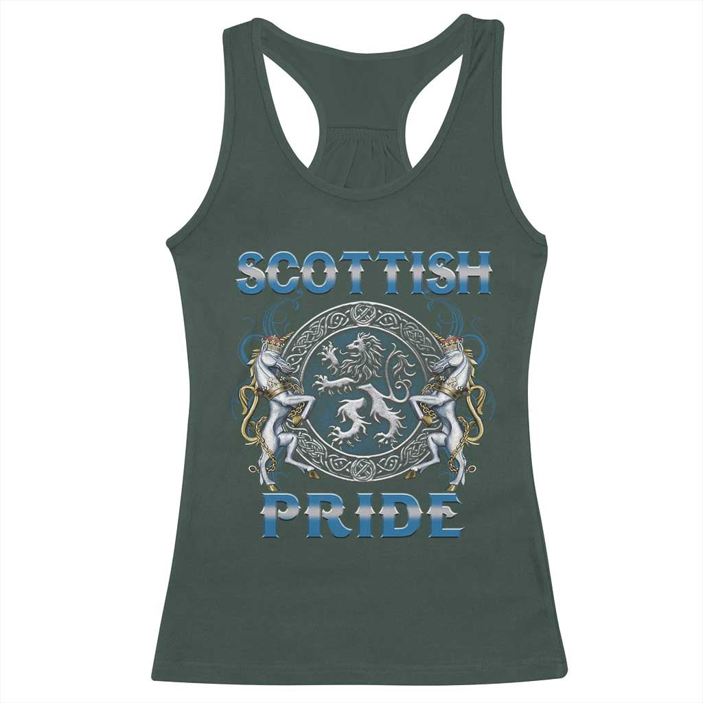 Scottish Pride Racerback Tank Top Lion Rampant Unicorns Scottish Flag