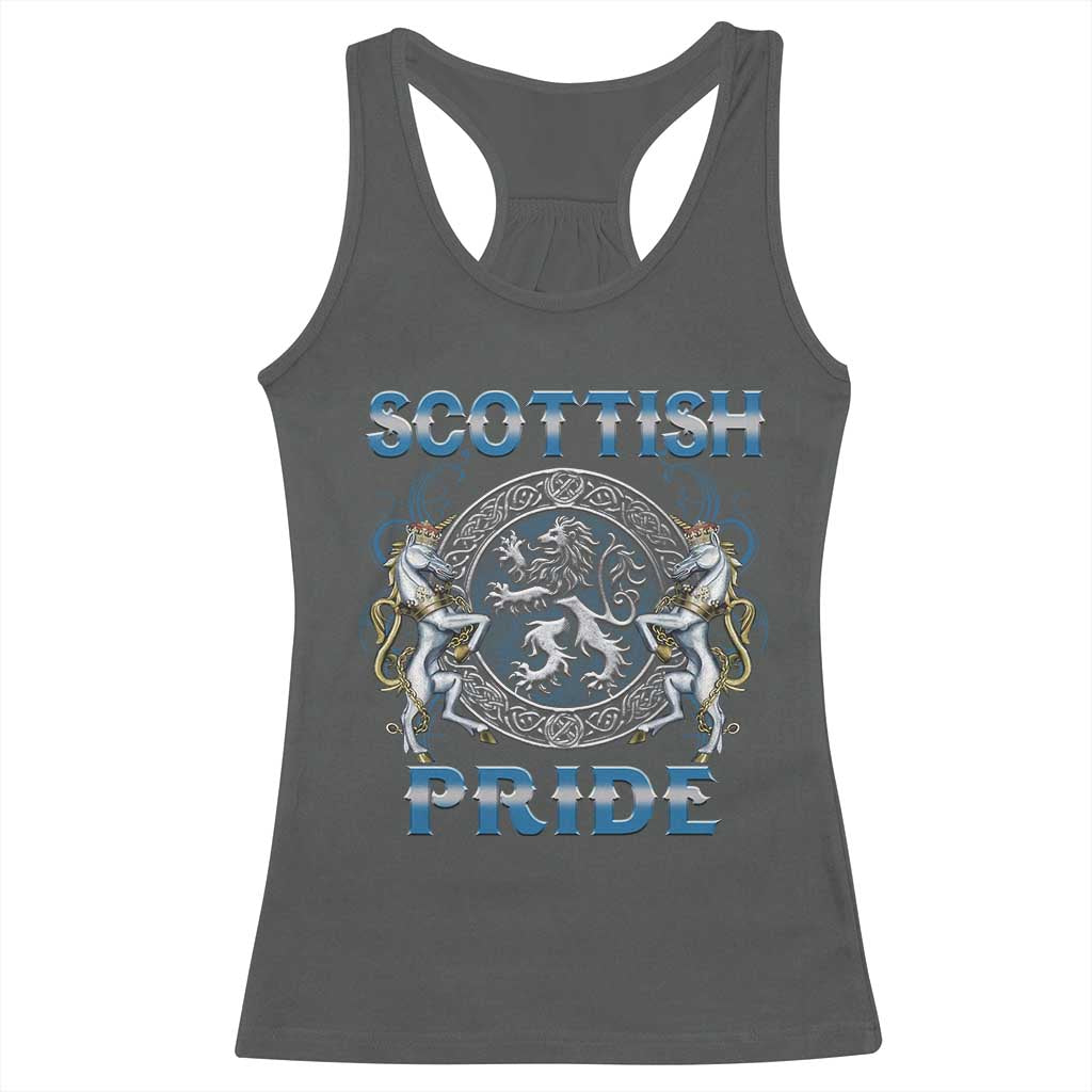 Scottish Pride Racerback Tank Top Lion Rampant Unicorns Scottish Flag