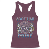 Scottish Pride Racerback Tank Top Lion Rampant Unicorns Scottish Flag