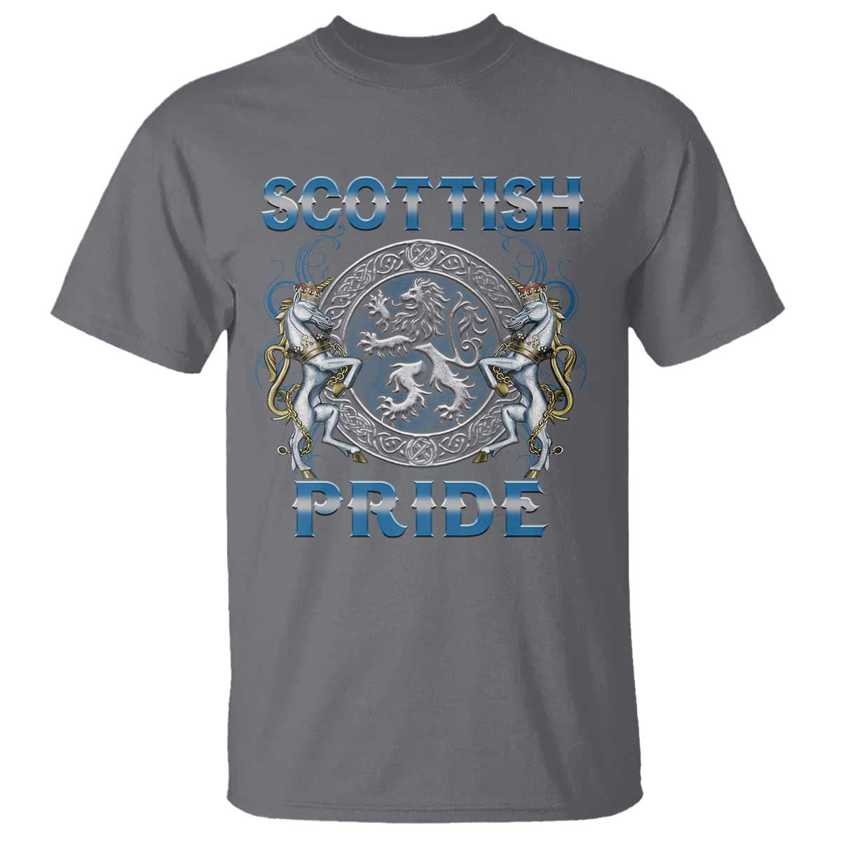 Scottish Pride T Shirt Lion Rampant Unicorns Scottish Flag