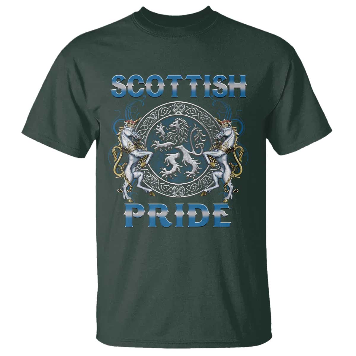 Scottish Pride T Shirt Lion Rampant Unicorns Scottish Flag