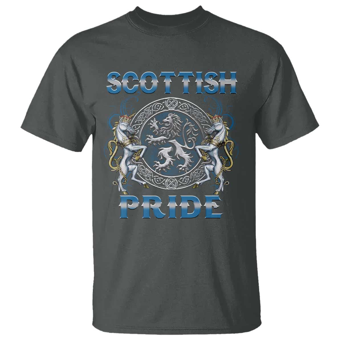 Scottish Pride T Shirt Lion Rampant Unicorns Scottish Flag