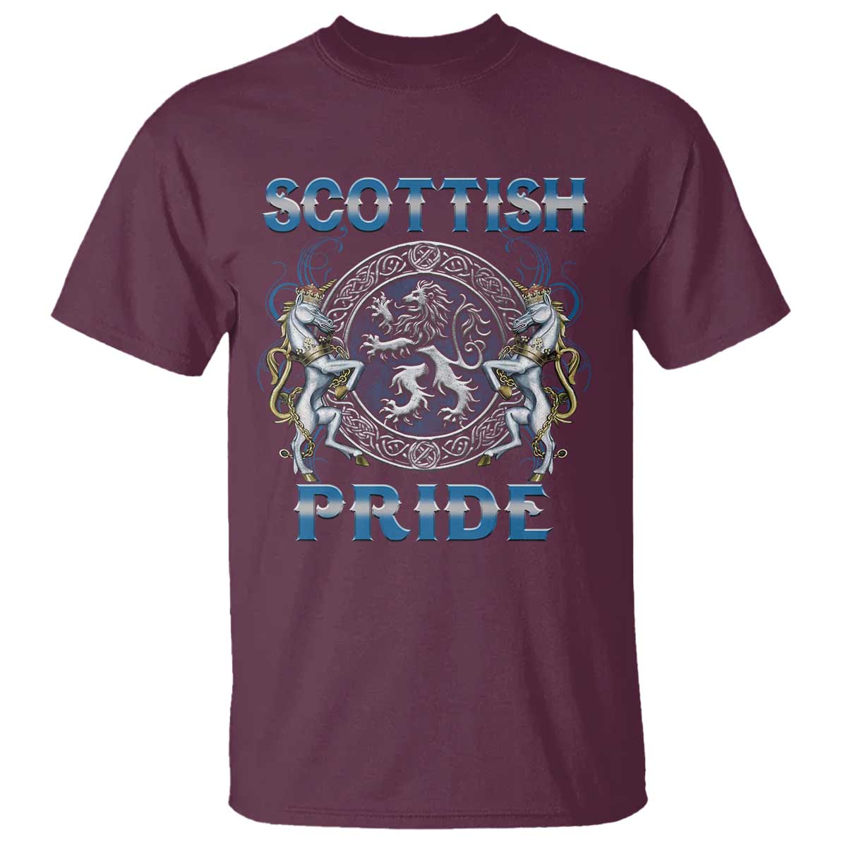 Scottish Pride T Shirt Lion Rampant Unicorns Scottish Flag