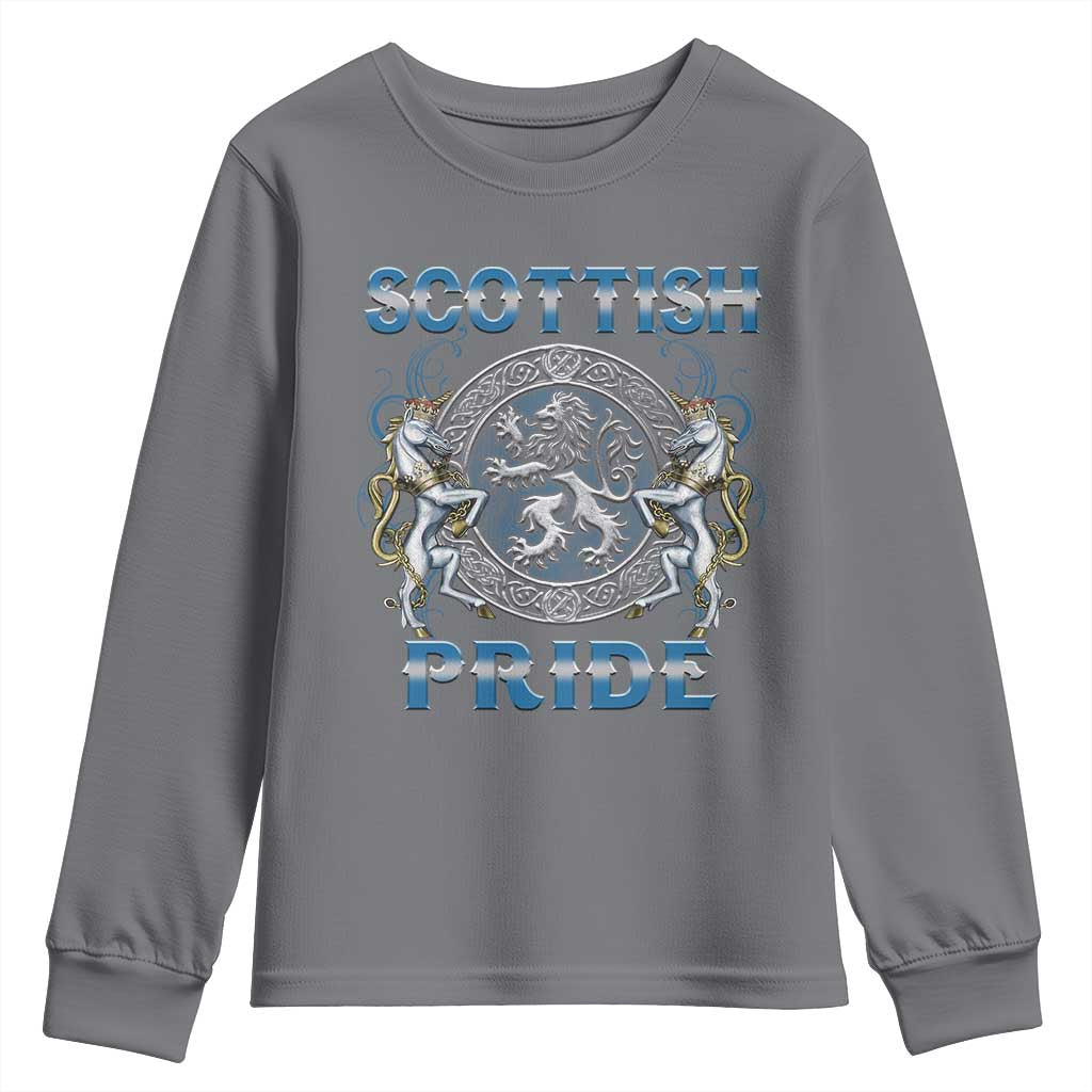 Scottish Pride Youth Sweatshirt Lion Rampant Unicorns Scottish Flag