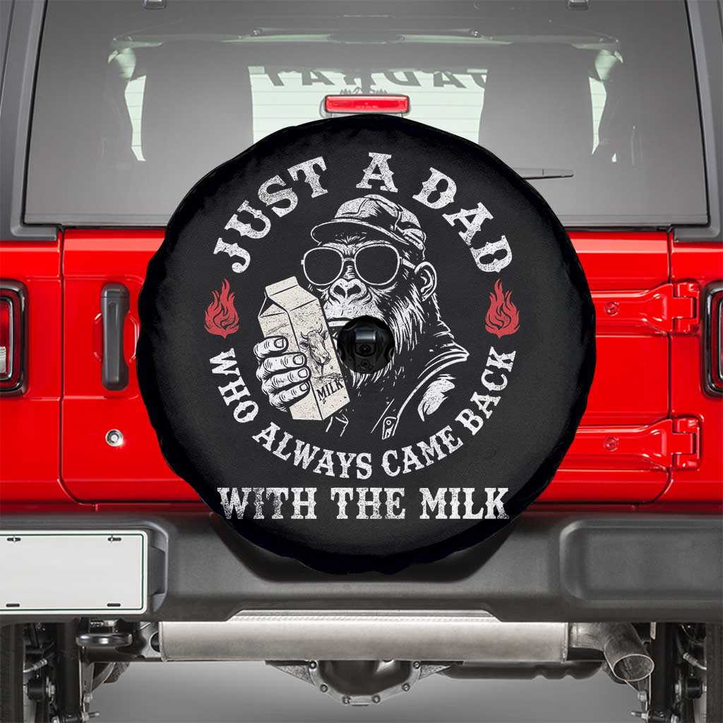 Just A Dad Who Always Came Back With The Milk Funny Bigfoot Father's Day Spare Tire Cover