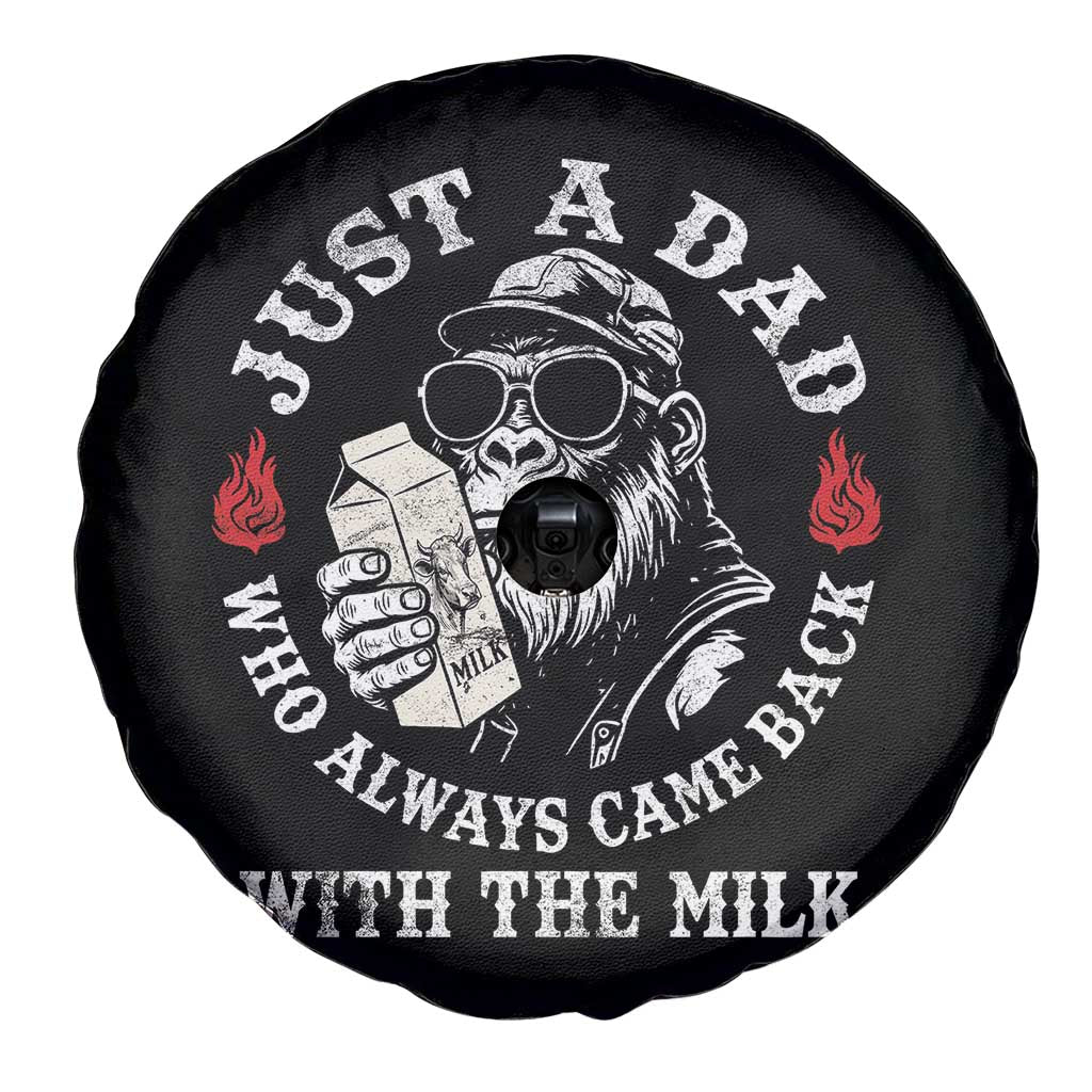 Just A Dad Who Always Came Back With The Milk Funny Bigfoot Father's Day Spare Tire Cover