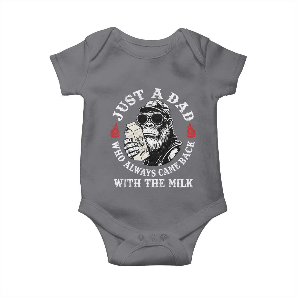 Just A Dad Who Always Came Back With The Milk Funny Bigfoot Father's Day Baby Onesie