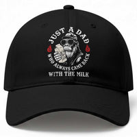 Just A Dad Who Always Came Back With The Milk Funny Bigfoot Father's Day Baseball Cap