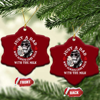 Just A Dad Who Always Came Back With The Milk Funny Bigfoot Father's Day Ceramic Ornament