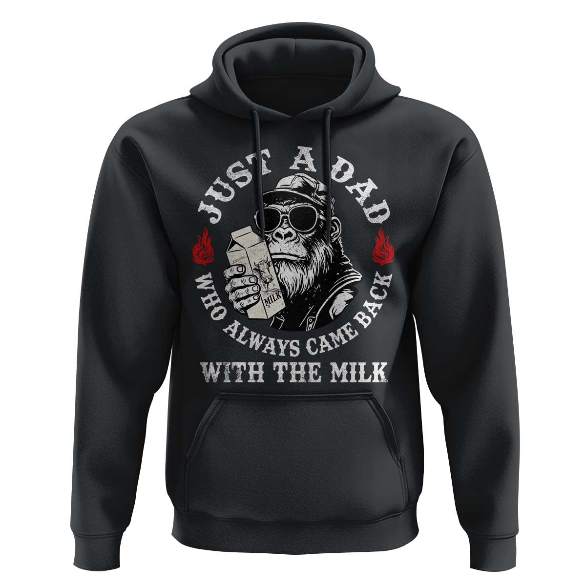 Just A Dad Who Always Came Back With The Milk Funny Bigfoot Father's Day Hoodie