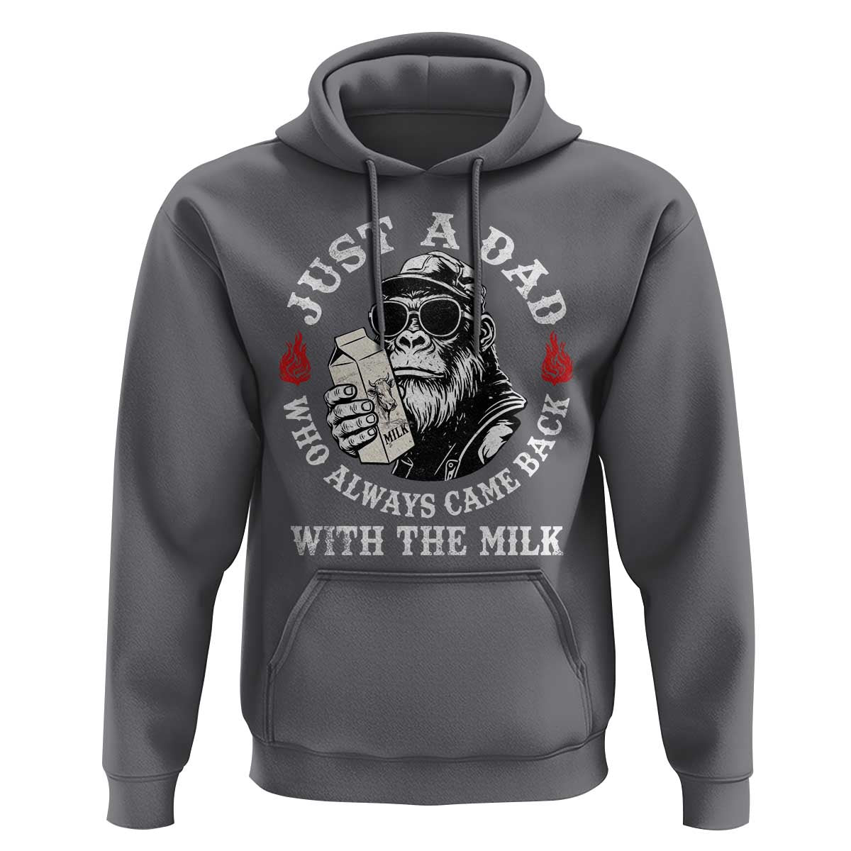 Just A Dad Who Always Came Back With The Milk Funny Bigfoot Father's Day Hoodie