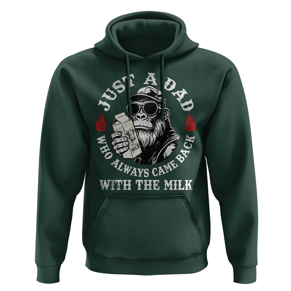 Just A Dad Who Always Came Back With The Milk Funny Bigfoot Father's Day Hoodie