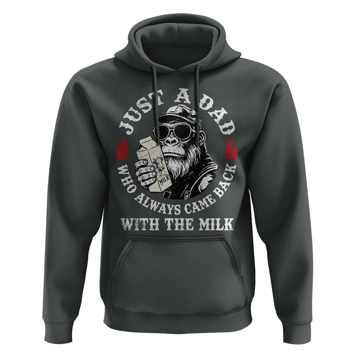 Just A Dad Who Always Came Back With The Milk Funny Bigfoot Father's Day Hoodie